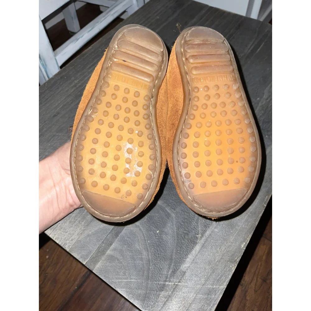 Minnetonka Suede Moccasins With Beaded Eagle 7